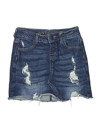 Pre-owned Justice Kids' Denim Skirt In Blue