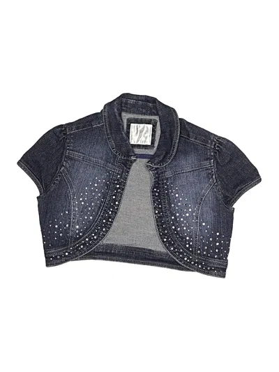 Pre-owned Justice Kids' Denim Vest In Blue