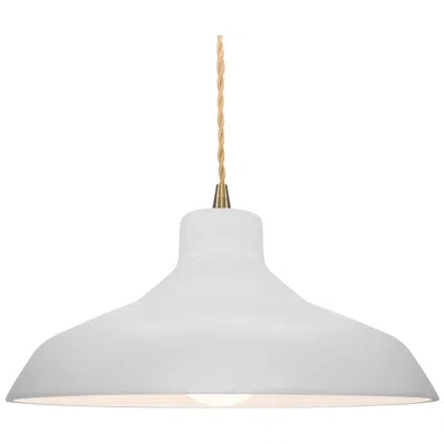 Justice Design 15.5"w Bisque Frame Antique Brass Large Loft Beige Twisted Led Pendant