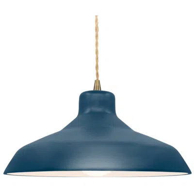 Justice Design 15.5"w Midnight Frame Antique Brass Large Loft Beige Twisted Led Penda