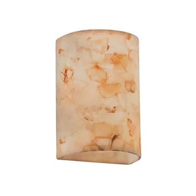 Justice Design 2-light Large Cylinder Wall Sconce - Alabaster Rocks - Made To Order