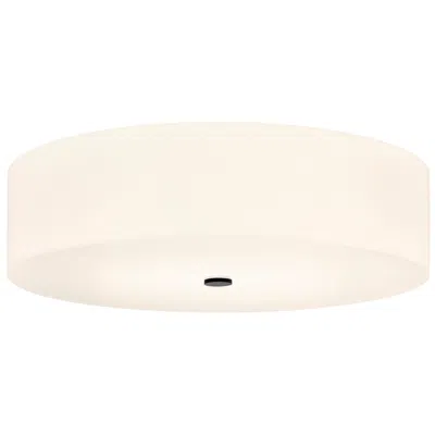 Justice Design Acryluxe Classic 30" Wide 6-light Matte Black, Opal Flush-mount