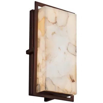 Justice Design Alabaster Rocks 12" Bronze Led Outdoor Wall Light