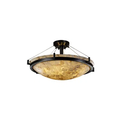 Justice Design Alabaster Rocks 27" Wide Dark Bronze Bowl Ceiling Light