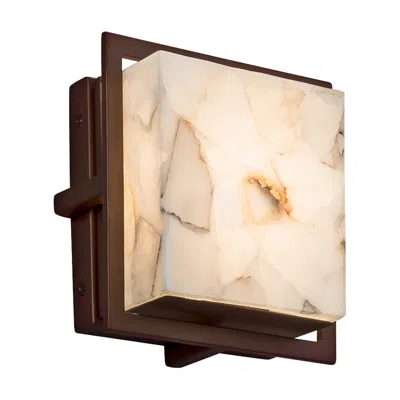 Justice Design Alabaster Rocks Avalon 6 1/2"h Bronze Led Outdoor Wall Light