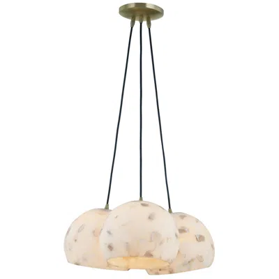 Justice Design Alabaster Rocks! Globe 21 1/2" Wide Brass 3-light Pendant