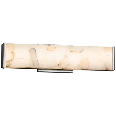 Justice Design Alabaster Rocks! Latitude 18 1/2"w Chrome Led Bath Light
