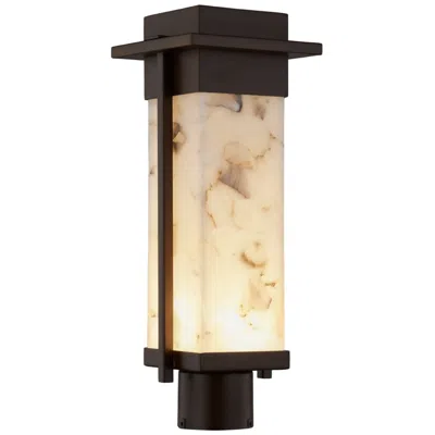 Justice Design Alabaster Rocks Pacific 7" Wide Dark Bronze Led Outdoor Post Light