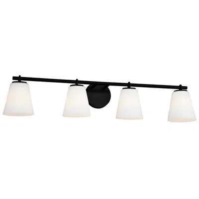 Justice Design Alpino 35" High Matte Black 4-light Bath Light