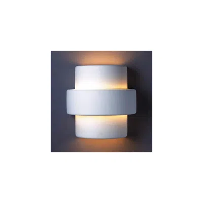 Justice Design Ambiance 10.5" High Bisque Large Step Outdoor Wall Sconce