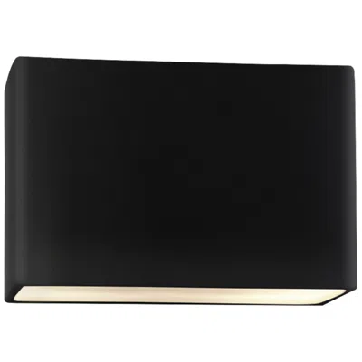 Justice Design Ambiance 10"h Carbon Black Wide Rectangle Closed Ada Sconce