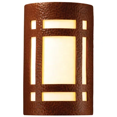 Justice Design Ambiance 12.5" Hammered Copper Ada Craftsman Window Light Made To Order