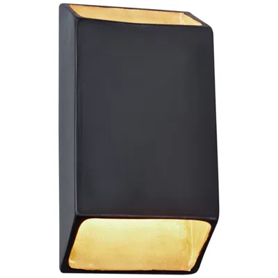 Justice Design Ambiance 14" High Carbon Matte Black Led Wall Sconce