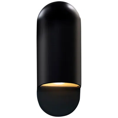 Justice Design Ambiance 14" High Carbon Matte Black Outdoor Wall Light