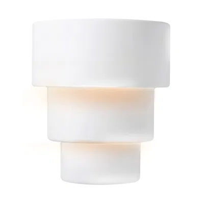 Justice Design Ambiance 14.25" High Gloss White Large Terrace Outdoor Wall Sconce