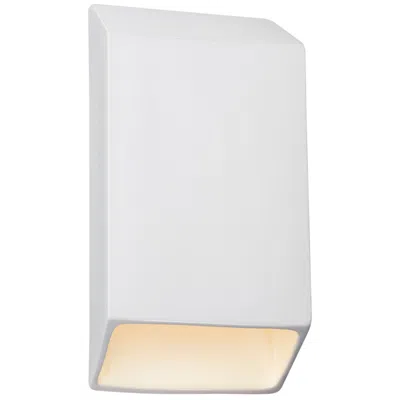Justice Design Ambiance 14"h White Tapered Rectangle Closed Led Wall Sconce