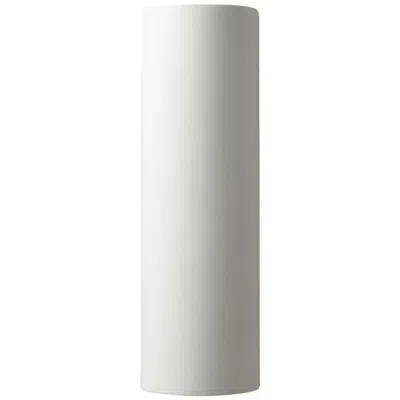Justice Design Ambiance 17" High Matte White Ceramic Tube Ada Wall Sconce