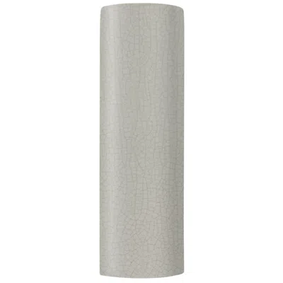 Justice Design Ambiance 17" High White Crackle Ceramic Tube Ada Wall Sconce