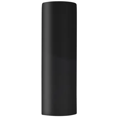 Justice Design Ambiance 17"h Gloss Black Tube Closed Top Ada Wall Sconce