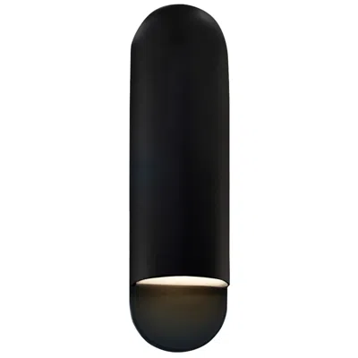 Justice Design Ambiance 20" High Carbon Matte Black Capsule Ada Wall Sconce