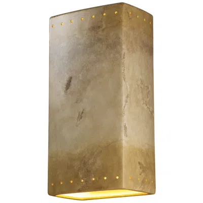 Justice Design Ambiance 21" High Greco Perfs Rectangle Outdoor Wall Sconce - Made To Order