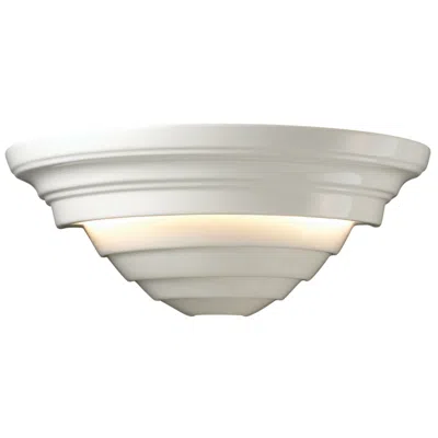 Justice Design Ambiance 6 1/4" High Gloss White Ceramic Supreme Wall Sconce