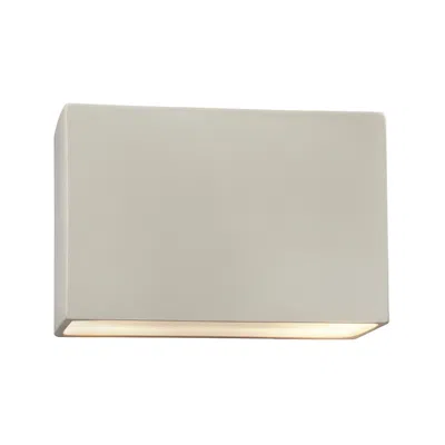 Justice Design Ambiance 6" High Matte White Wide Rectangle Ada Wall Sconce
