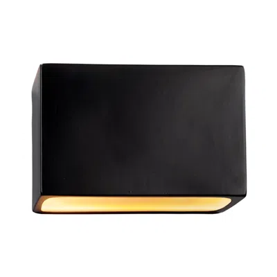 Justice Design Ambiance 6"h Carbon Black Wide Rectangle Closed Ada Sconce