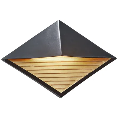 Justice Design Ambiance 8" Carbon Matte Black Led Outdoor Wall Light
