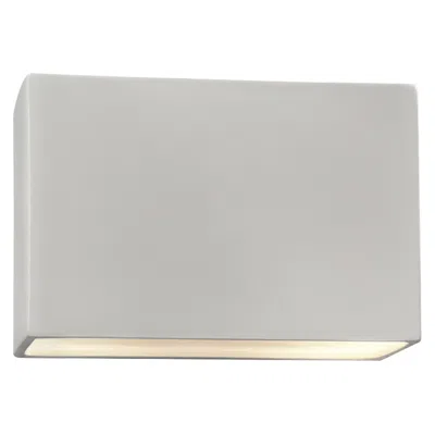 Justice Design Ambiance 8" High Bisque Large Rectangle Ceramic Ada Outdoor Led Wall S
