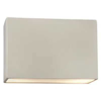 Justice Design Ambiance 8" High Matte White Wide Rectangle Ada Wall Sconce