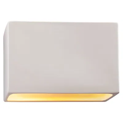 Justice Design Ambiance 8"h Bisque Wide Rectangle Closed Ada Wall Sconce