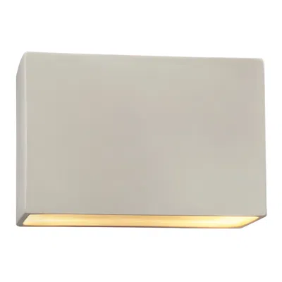 Justice Design Ambiance 8"h Matte White Wide Rectangle Closed Ada Sconce