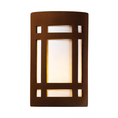 Justice Design Ambiance 9 1/2"h Rust Window Closed Ada Outdoor Wall Sconce - Made To Order