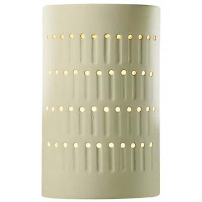 Justice Design Ambiance 9 1/4" High Vanilla Gloss Cylinder Wall Sconce