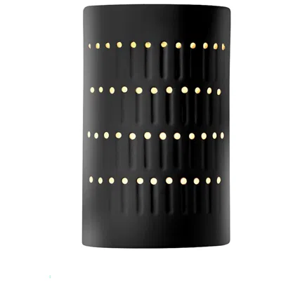 Justice Design Ambiance 9 1/4"h Gloss Black Cylinder Outdoor Wall Sconce