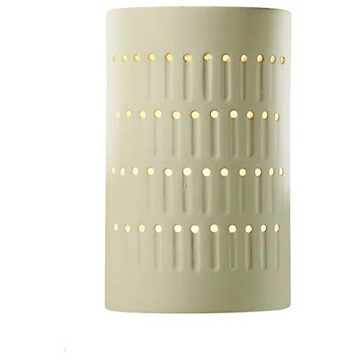 Justice Design Ambiance 9 1/4"h Vanilla Gloss Cylinder Outdoor Wall Sconce