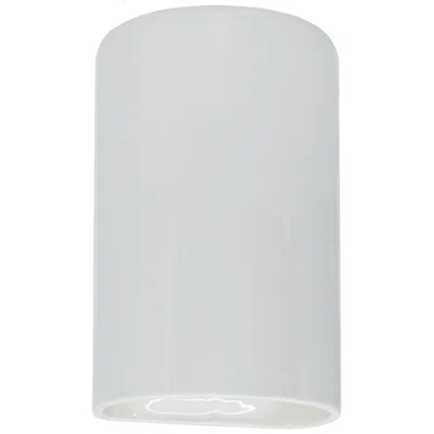 Justice Design Ambiance 9.5"h Gloss White Ada Cylinder Downlight Wall Sconce