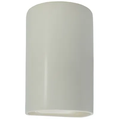 Justice Design Ambiance 9.5"h Matte White Ada Cylinder Downlight Wall Sconce