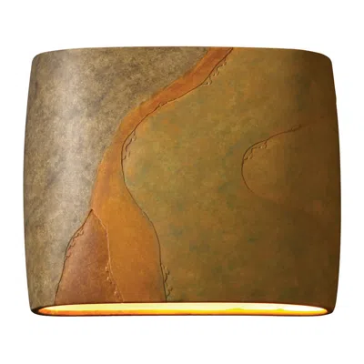 Justice Design Ambiance 9.75"h Harvest Yellow Wide Ada Oval Wall Sconce - Made To Order