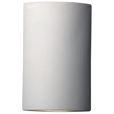 Justice Design Ambiance Cylinder Corner 8.25" Bisque Wall Sconce