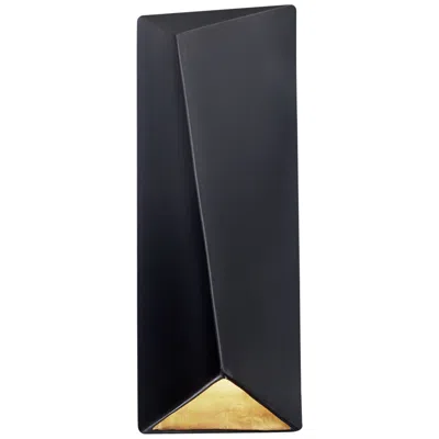 Justice Design Ambiance Diagonal 22" High Black Led 2-light Ceramic Wall Sconce