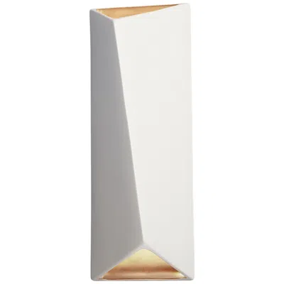 Justice Design Ambiance Diagonal 22" High White 2-light Led Ceramic Wall Sconce