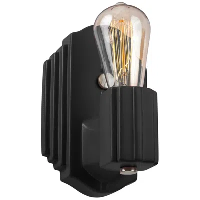 Justice Design American Classics 8.25"h Matte Black And Nickel Rectangle Wall Sconce