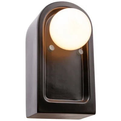 Justice Design Arcade 9" High Carbon Matte Black Wall Sconce