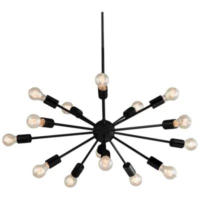 Justice Design Axion 33" Wide Matte Black 15-light Sputnik Chandelier