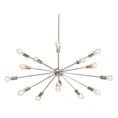 Justice Design Axion 42" Wide Brushed Nickel 15-light Sputnik Chandelier
