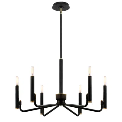 Justice Design Bedford 24" Wide Matte Black And Brass 6-light Chandelier