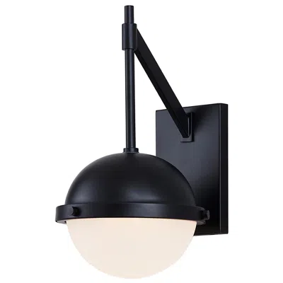 Justice Design Bowery 14 3/4"h Matte Black Led Indoor/outdoor Wall Sconce