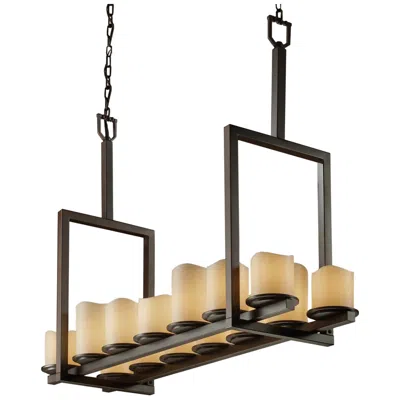 Justice Design Candlearia Dakota 14-light Bridge Chandelier- Dark Bronze